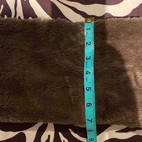 Vintage coffe brown faux fur round  scarf - Picture 6 of 7